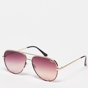 NWOT RARE Quay Australia High Key Mini Aviator Sunglasses Rose Gradient Tortoise